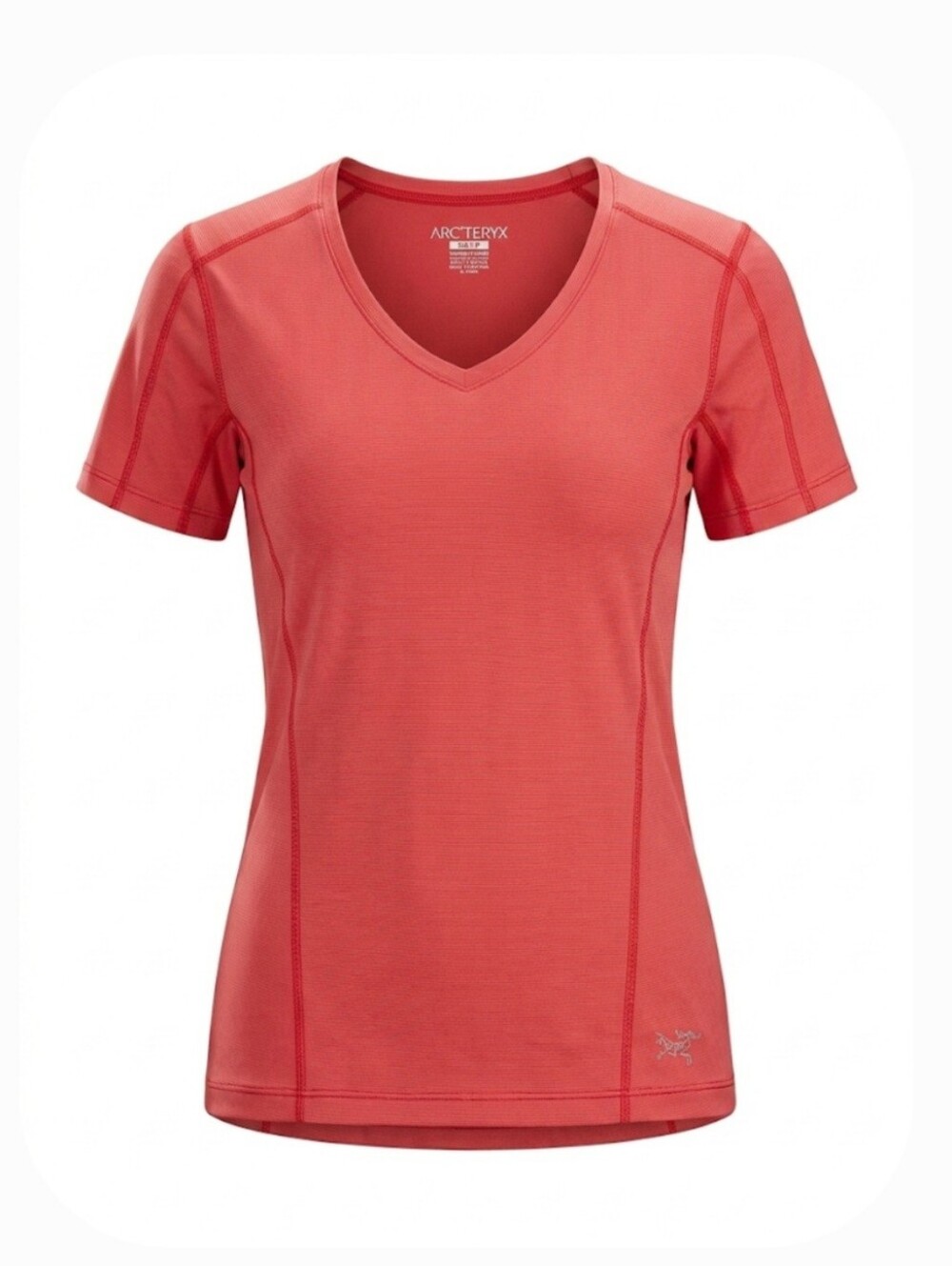 Arc'teryx Womens V-Neck Short Sleeve Top Coral Pink Size XS